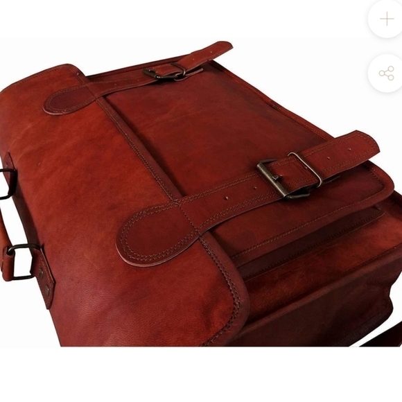 VINTAGE HANDMADE LEATHER BAG - Picture 3 of 7